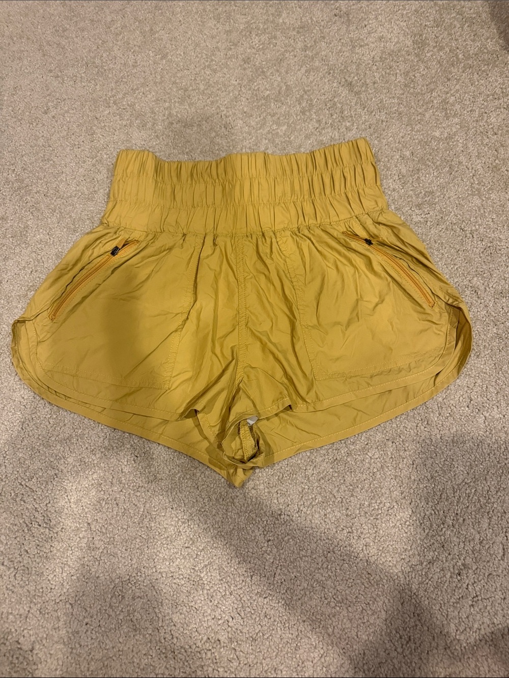Free People  Movement High-Rise Mustard Yellow Women's Athletic Shorts